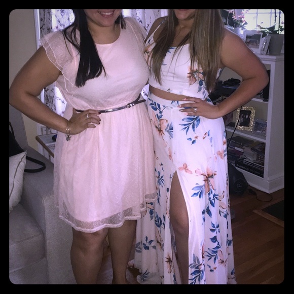 Two Piece Maxi Dress - Peach - Picture 2 of 7